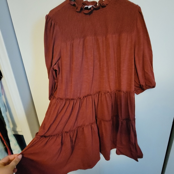 Burgundy dress flare - Picture 2 of 2